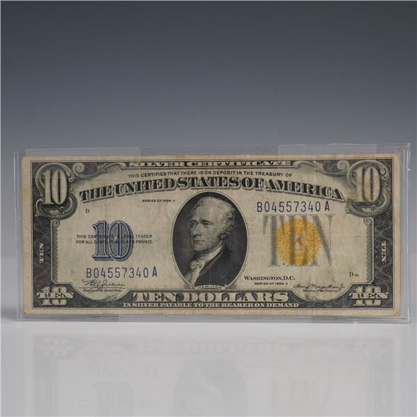 1934-A $10 U.S North Africa Silver Certificate Yellow Seal