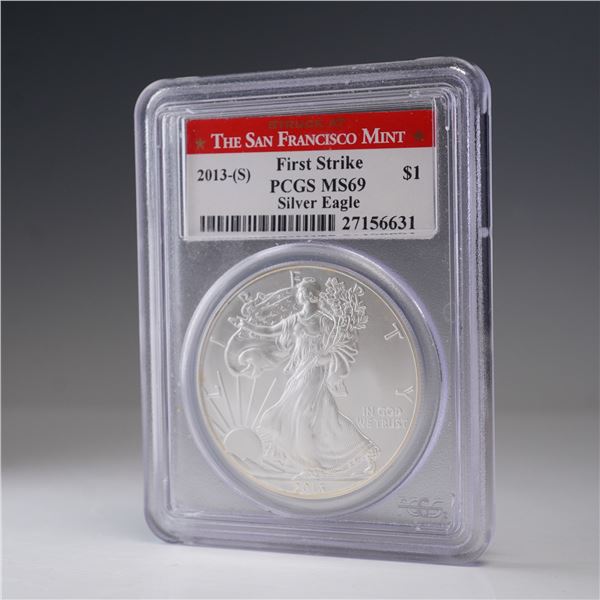 2013 (S) American Silver Eagle Type 1 Dollar PCGS Graded MS 69