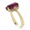Image 1 : Vintage 14K Yellow Gold Oval Prong Solitaire Pink Stone w/ Scalloped Basket Ring