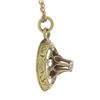 Image 3 : Antique 14k Gold 0.03 ctw Buttercup Diamond Circle Scroll Pendant w/ 18" Chain