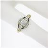 Image 2 : Vintage Keepsake 14k Two Tone Gold 0.36 ctw Diamond Open Work Geometric Ring