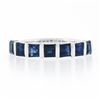 Image 4 : Platinum 1.82 ctw Square Step Cut Sapphire Bar Channel Set Stack Wedding Band Ri