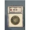Image 1 : 1964 Canada $1 Silver Dollar KSA MS 60