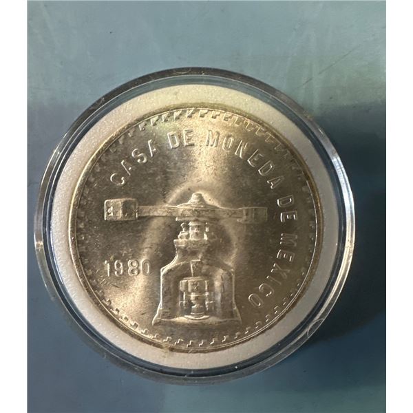 1980 Mexico 1 Onza .925 Silver Coin