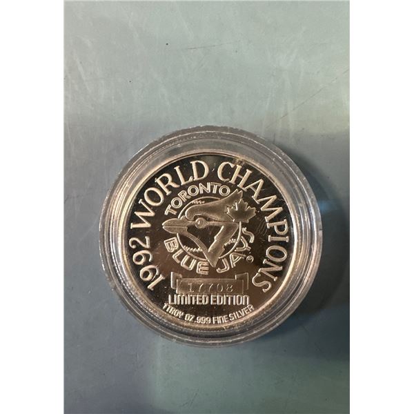 1992 Blue Jays World Champions 1oz Silver Coin