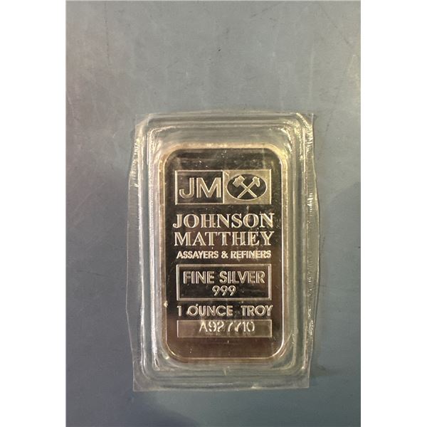 Johnson Matthey 1 oz .999 Fine Silver Bar