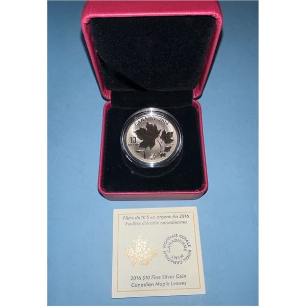 2016 $10 Canadian Maple Leaves Silver Coin