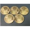 Image 2 : Lot of 5 - 2004 American Eagle 1oz Silver Dollars