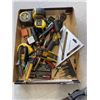 Image 1 : TRAY OF ASSORTED HAND TOOLS, BITS, TAPE MEASURES  AND MORE