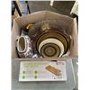 Image 1 : LOT OF DESIGNER PLATES AND BOWLS AND NEW BAMBOO KNIFE BLOCK