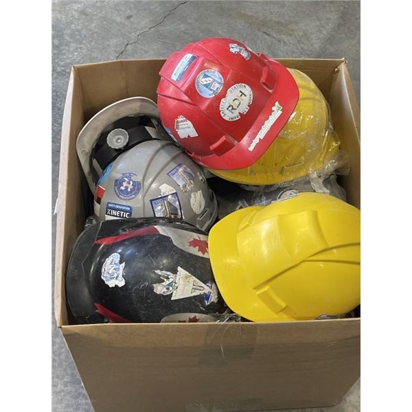 LARGE LOT OF ASSORTED SAFTEY AND HARD HATS