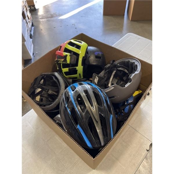 LARGE LOT OF SPORTS HELMETS, SNOW AND BIKE