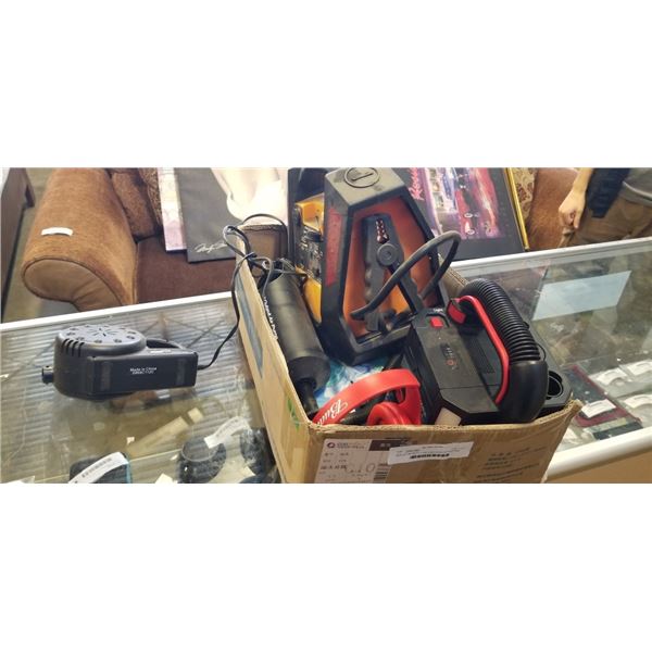 BOX OF INFINITY 1 VACUUM HIGH OUTPUT AIR PUMP RAIN JACKET FLOATY AND MORE