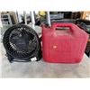Image 4 : JERRY CAN, EXTINGUSHER, FLEXIBLE EXHAUST VENT. FAN AND BUCKET OF NAILS