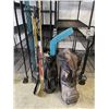 Image 1 : HOCKEY STICKS AND 2 GOLF BAGS