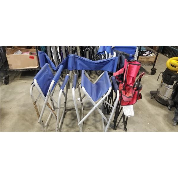 FOUR FOLDING CAMP CHAIRS