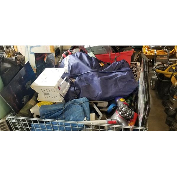 PALLET OF ASSORTED GOODS, CONTENTS OF REPOSESSSED VEHICLES, BIN NOT INCLUDED