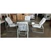 Image 1 : GLASS TOP PATIO TABLE W/ 4 CHAIRS THAT HAVE ADJUSTABLE BACKS