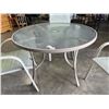Image 3 : ROUND PATIO TABLE AND 3 SLING BACK CHAIRS