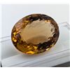 Image 1 : 49.21 CT AUTHENTICATED MADEIRA CITRINE GEMSTONE ($4,921 APPRAISAL)