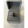 Image 1 : VINTAGE STERLING SILVER W/ GENUINE SMOKEY TOPAZ STONE PINKY RING