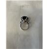 Image 2 : VINTAGE STERLING SILVER W/ GENUINE SMOKEY TOPAZ STONE PINKY RING