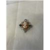 Image 1 : ANTIQUE ART DECO BROOCH WITH GENUINE CARVED CAMEO