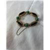 Image 3 : VINTAGE SEMI PRECIOUS STONE BEADS NECKLACE AND VINTAGE BLACK AND GREEN STONE BRACELET WITH SAFETY CH