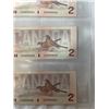 Image 3 : 3 MINT 1986 CANADIAN $2 BILLS IN SEQUENCE 434-436