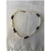 Image 1 : TRIPLE STRAND CULTURED FRESH WATER PEARLS W/ BLACK ONYX BEADS TWISTED NECKLACE
