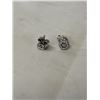 Image 2 : PAIR OF STERLING SILVER W/ TINY DIAMONDS STUD EARRINGS MARKED 925