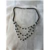 Image 1 : BLACK ALASKAN HEMETITE AND NATURAL ROCK CRYSTAL STONES NECKLACE