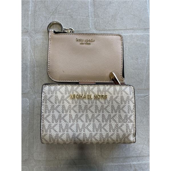 KATE SPADE AND MICHAEL KORS LEATHER WALLET / ZIPPERED POUCH