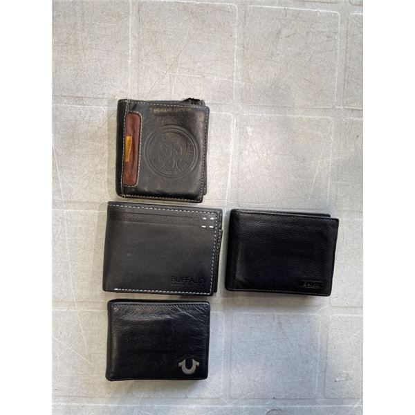 TRUE RELIGION, BENCH, BUFFALO AND DIESEL DESIGNER LEATHER WALLETS