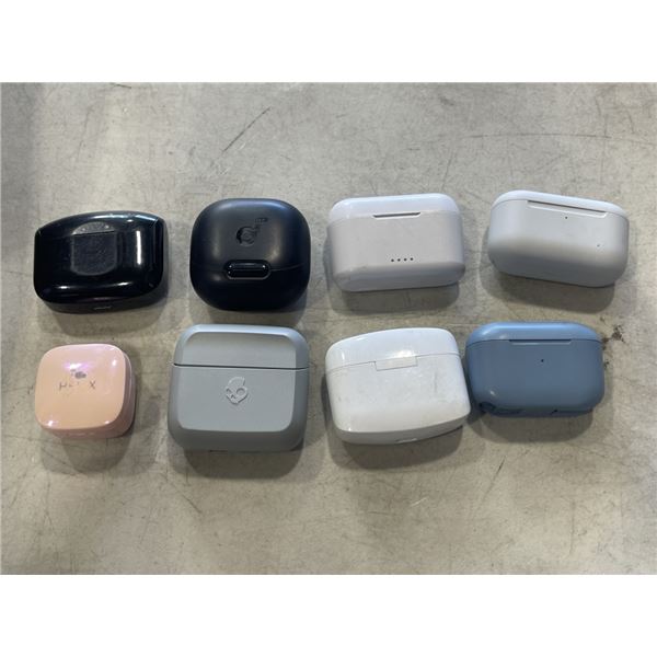 8 ASSORTED PAIRS OF BLUETOOTH EARBUDS