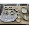 Image 2 : LOT OF ENGLISH CHINA AND BLUE WILLOW PLATTER ANS CUPS