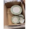 Image 3 : LOT OF ENGLISH CHINA AND BLUE WILLOW PLATTER ANS CUPS