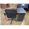 Image 1 : DESK WITH THICK CRAFTING TOP AND ROLLING CHAIR