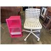 Image 1 : ROLLING IKEA OFFICE CHAIR, PINK ORAGNIZER