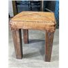 Image 3 : RATTAN TRUNK AND LEATHER FOOT STOOL