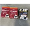 Image 1 : 2 PACKS OF FOLGERS COFFEE SINGLES, AND BOX OF FEARLESS VITAMINS A&D OINTMENT