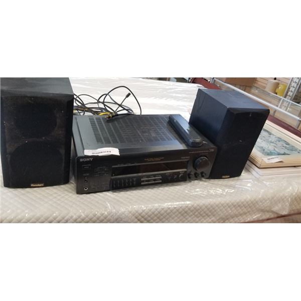 DOLBY SURROUND AUDIO/VIDEO CONTROL CENTER W/ PAIR OF SPEAKERS
