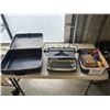 Image 1 : VINTAGE VIKING AUTOMATIC 12 TYPEWRITER AND TRAY OF VINTAGE COLLECTIBLE TOYS