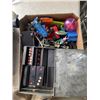 Image 3 : VINTAGE VIKING AUTOMATIC 12 TYPEWRITER AND TRAY OF VINTAGE COLLECTIBLE TOYS