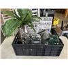 Image 1 : BASKET OF HOME DEOCR, GLASS CONTAINERS ETC