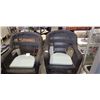 Image 1 : 2 BLACK WICKER PATIO CHAIRS W/ BLUE CUSHION