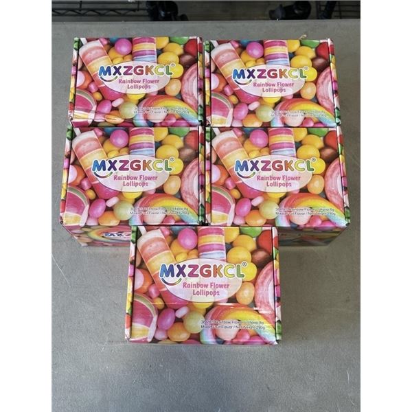 5 NEW CASES OF RAINBOW FLOWER LOLLIPOPS