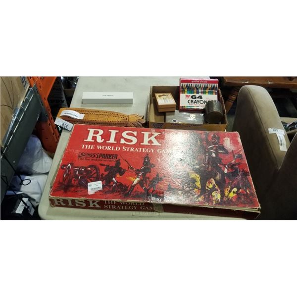 VINTAGE RISK BAORD GAMES AND ASSORTED VINTAGE COLLECTIBLES