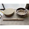 Image 2 : LEATHER HYDE DRUM AND DRUM MAKING RINGS ETC