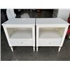 Image 1 : PAIR OF WHITE 1 DRAWER NIGHTSTANDS